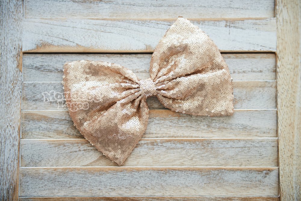 Light Gold Sequins Bow